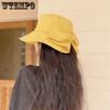 WTEMPO 1PC Simple Solid Color Bow Big Brimmed Sun Hats Spring Summer Versatile Windproof Sunscreen Hats Lightweight Bucket Hats