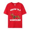 Walking In A Wiener Wonderland Funny Dachshund Christmas T-Shirts Vintage Cotton Tee Shirts Gift Idea Tops