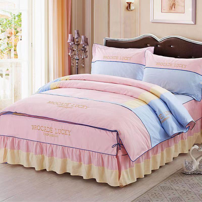 Простыня King Size/Queen Size/Twin Size, пододеяльник, наволочка, комплект из четырех предметов, утолщение, простое постельное белье для спальни, высокое качество