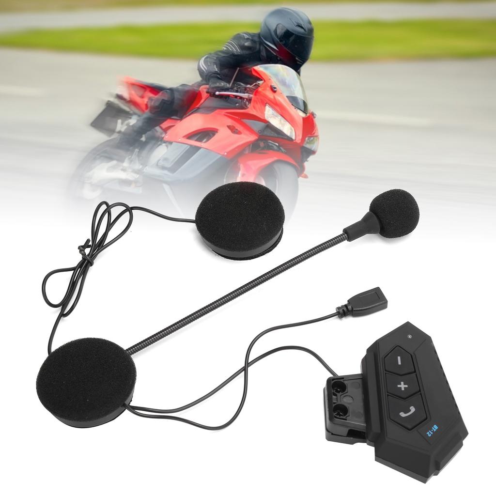 Motorcycle Helmet Bluetooth Headsets with Mic Wireless Call Noise Reduction StereoBT12