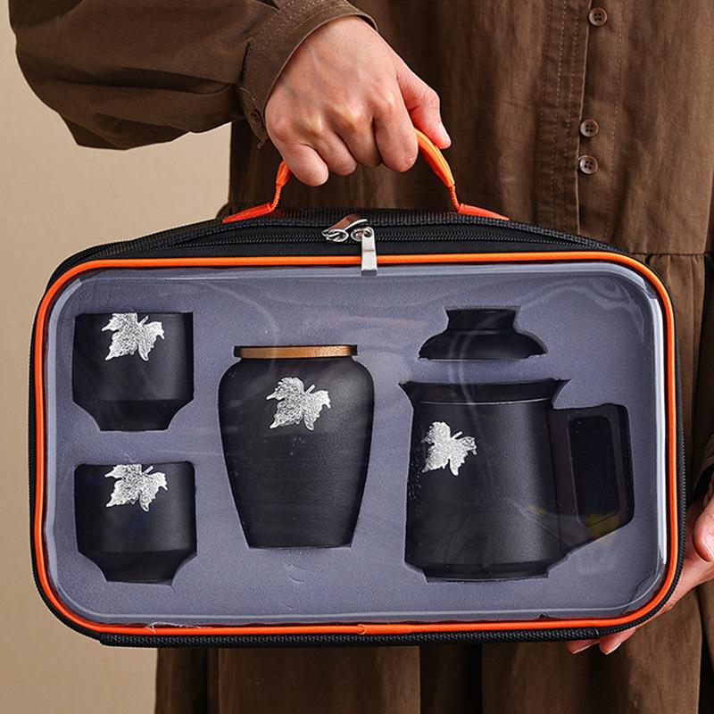 Creative Business Company High-end Office Cup Gifts Ceramic Portable Space Travel Bag Tea Set Souvenir