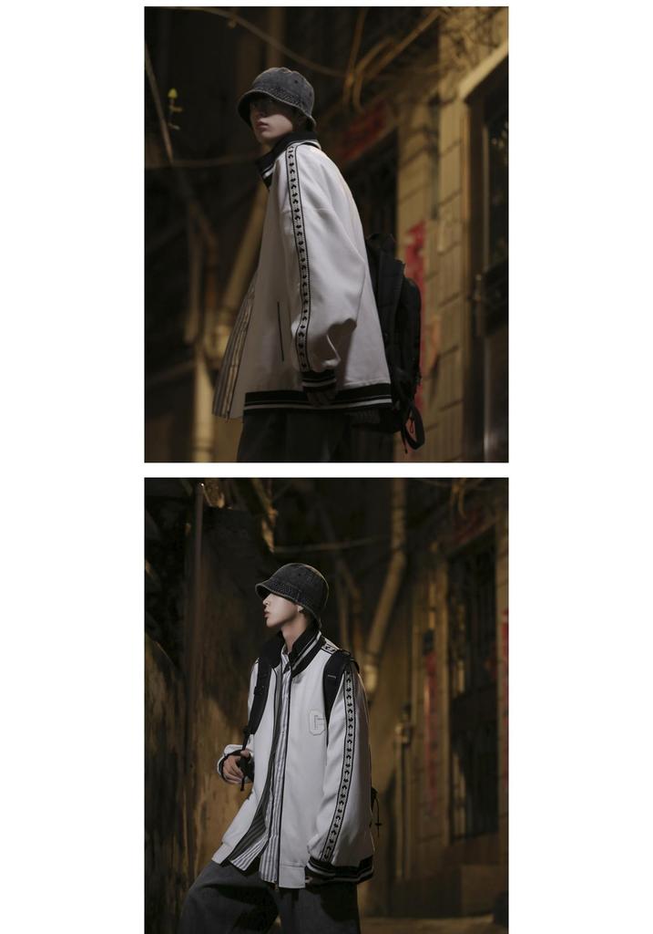 Japanese Cityboy Men's Trendy Baseball Windbreaker Jacket - Spring & Autumn Vintage Style