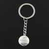 Fashion 30mm Key Ring Metal Key Chain Keychain Jewelry Antique Silver Color Plated Double Sided Basketball 18x21mm Pendant