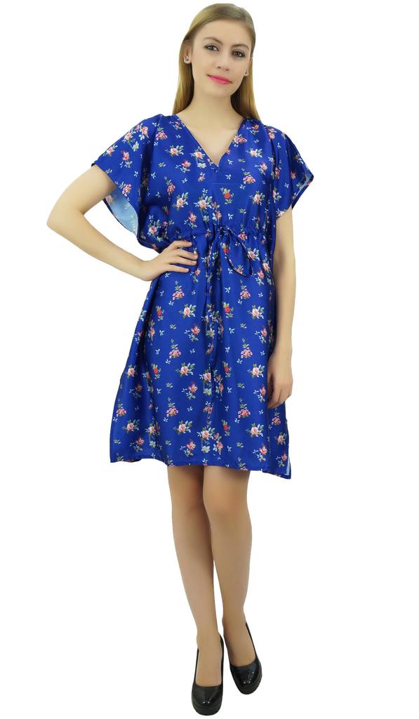 Bimba Женское черное атласное кимоно с цветочным принтом для подружки невесты на шнурке