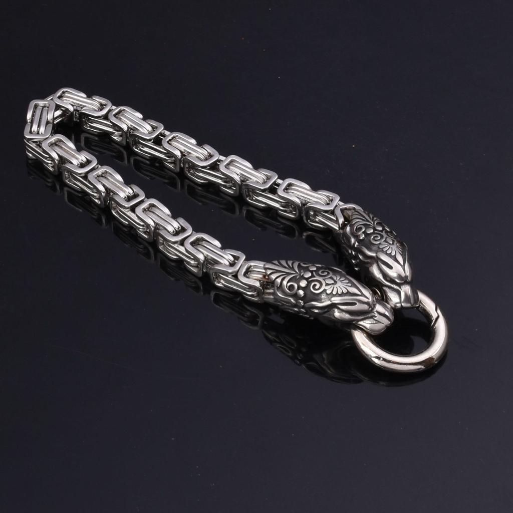 Новый браслет из нержавеющей стали с головой волка викингов и головой леопарда, мужской браслет из нержавеющей стали, Азия 