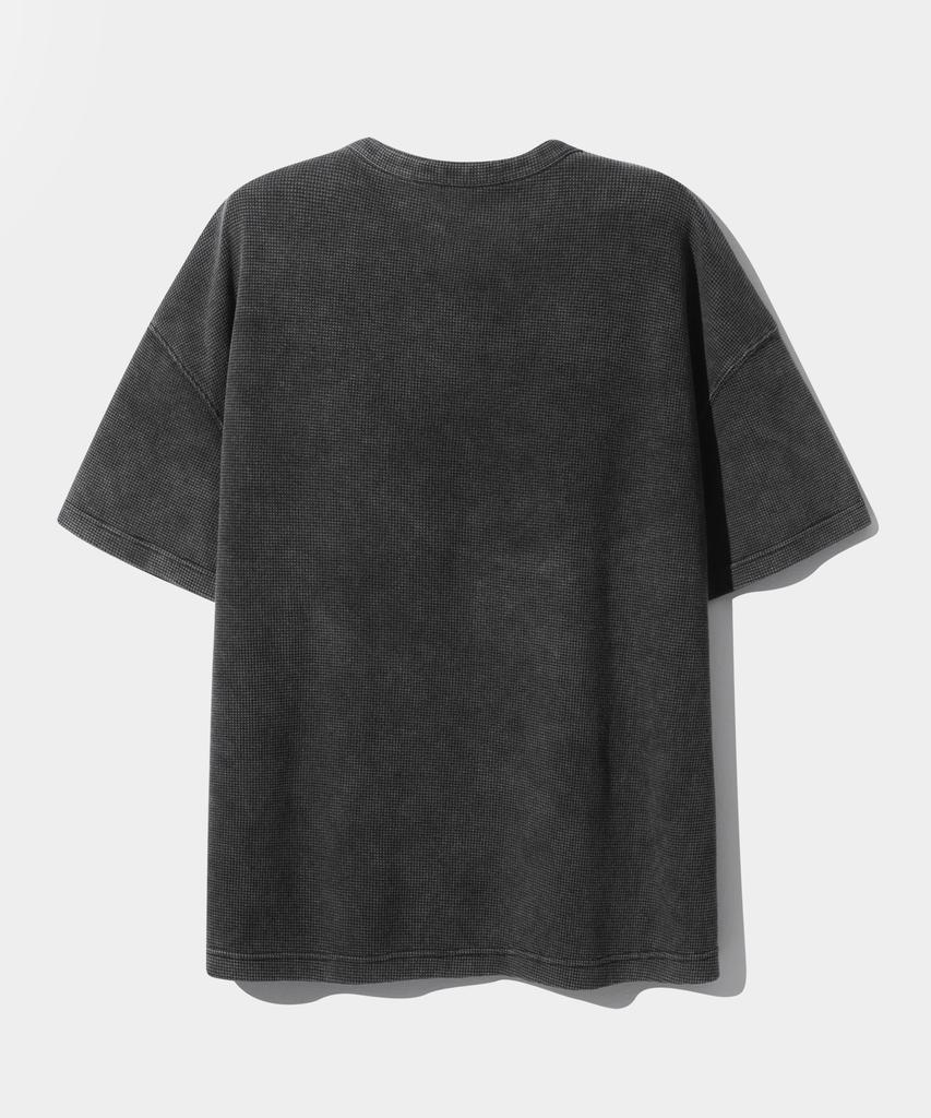 Dimiteulibeullaeg Asi Essential Вафельная футболка-henley с коротким рукавом_Пигментный угольный
