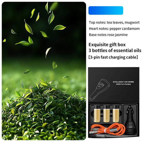 Адаптер автомобильного зарядного устройства USB-C с ароматерапией Быстрая зарядка Универсальный 2-в-1