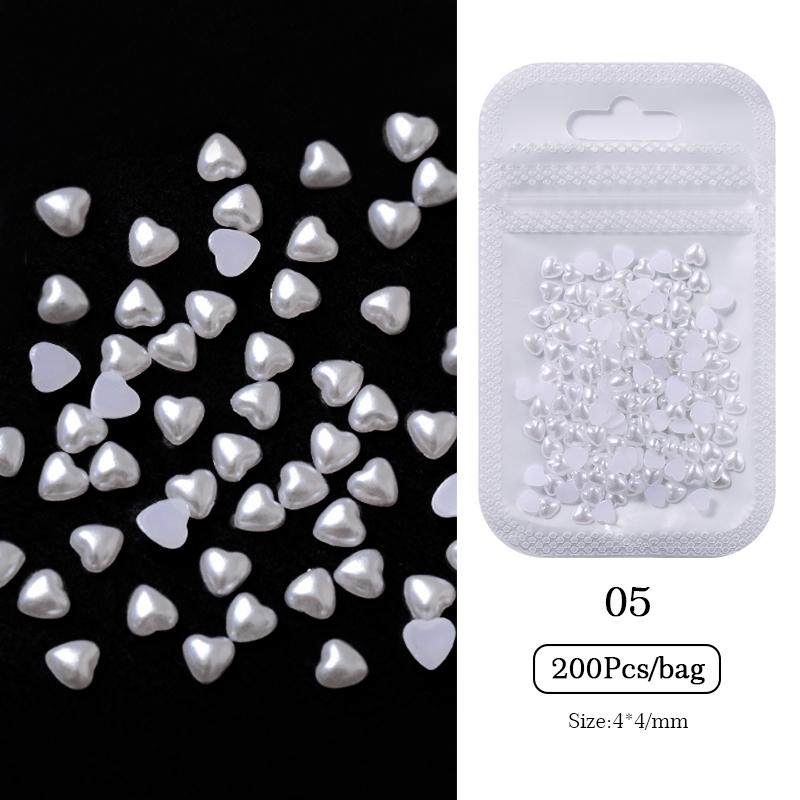 100Pcs Aurorals Nail Art Decoration Shell Pearl 3D Nail Charms Mixed Style Colorful Resin Butterfly Bowknot Manicure Nail Supply
