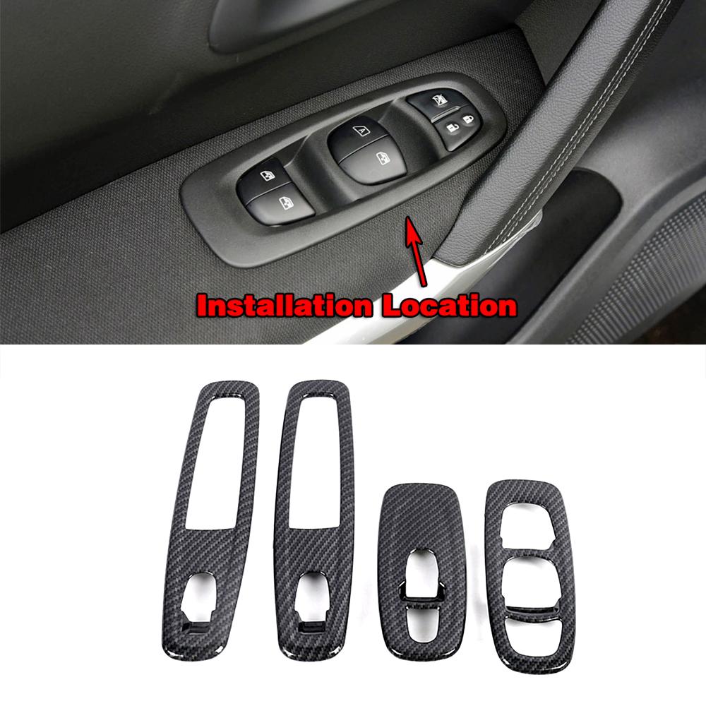 For Renault Kadjar 2015- Car Central Console Part Trim Frame Cover Car Interior Styling Modify Carbon Fiber Color
