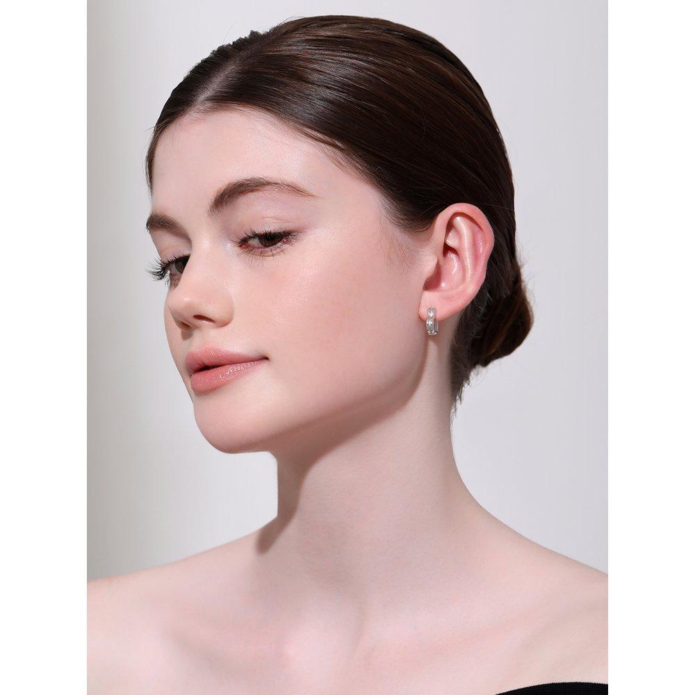 [Rosemont] Silver Heart One-Touch Earrings Ra24B19T