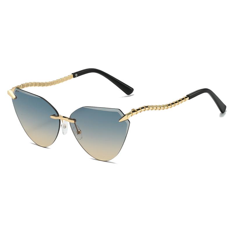 Fashion Sexy Cat Eye Metal Sunglasses Women Men Luxury Gradient Brand Sun Glasses Outdoor Travel Shopping Lady Man Eyewear UV400