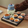 House Relocation, New Home, Business Holiday Gifts, Ru Kiln Kung Fu Tea Set, Luxury Flowers, High-end Lazy Automatic Tea Making Artifact