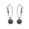 E381 Austrian Crystal Earrings - Silver Knight