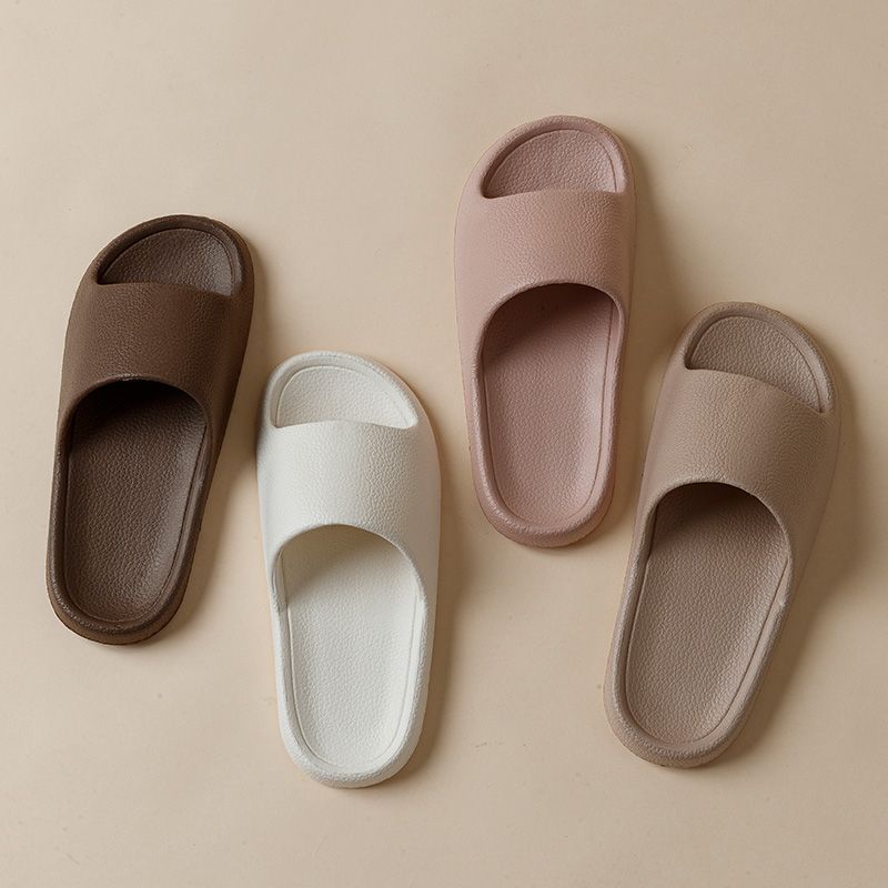 2025 Summer Solid Simple Non Slip Soft EVA Flip Flops Slippers Men Women Bath Shower Outdoor Couple Shoes