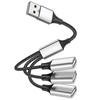 USB Splitter Y USB A 1 Male To 3 Female Expander Nylon Converter 3 USB Port Extension Hub Data Charger for Xbox Cable, Cable, One, PS5, Etc.