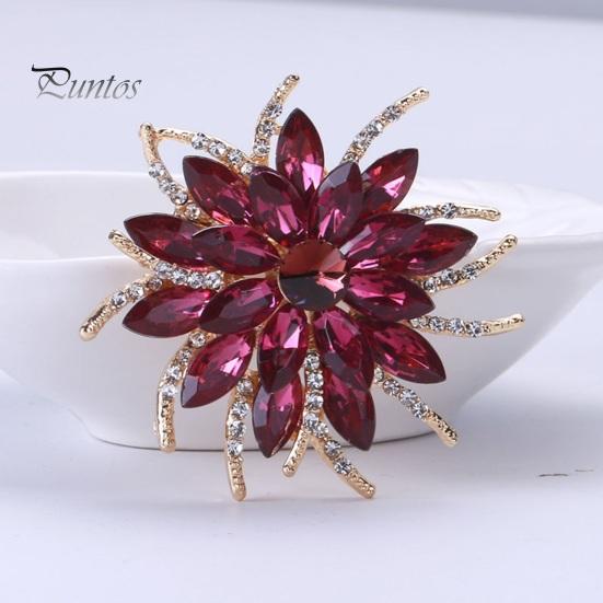 Классическая брошь ручной работы с разноцветными стразами в форме цветка, винтажная булавка для шапки, шарфа, шаль, значок, свадебный подарок, аксессуары для платья