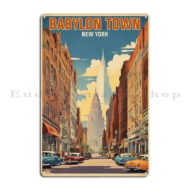 Babylon Town New York Usa Vintage Travel Tourism Metal Signs Create Party Bar Printing Club Tin Sign Poster