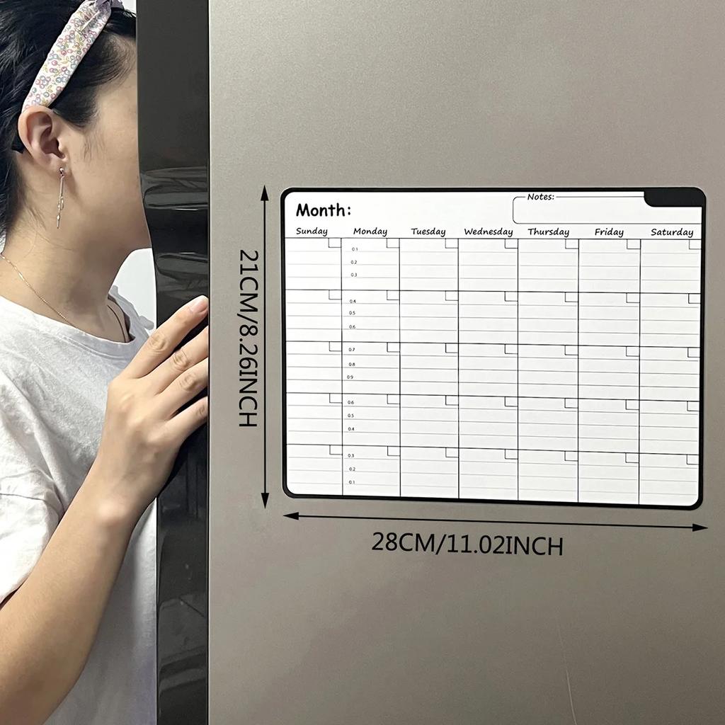 21x28cm Rewritable Monthly Weekly Planner Fridge Magnets Creative Magnetic Memo Message Boards for Refrigerators Home Decor