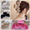 Geometric Hair Clip M-shaped Large Shark Clip Creative Plush Hair Claw Female