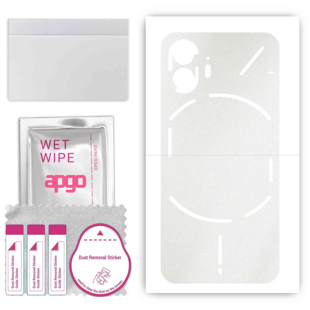 apgo Protective Skin Sticker for the Back Compatible with Nothing Phone 2, Wrap Film, Foil, Vinyl - Pattern Matte Transparent