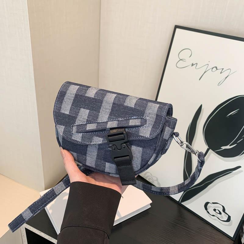 Весна/лето Новинка Американская ретро-сумка-седло Сумка через плечо Сумка-мешок унисекс Джинсовая ткань Спорт