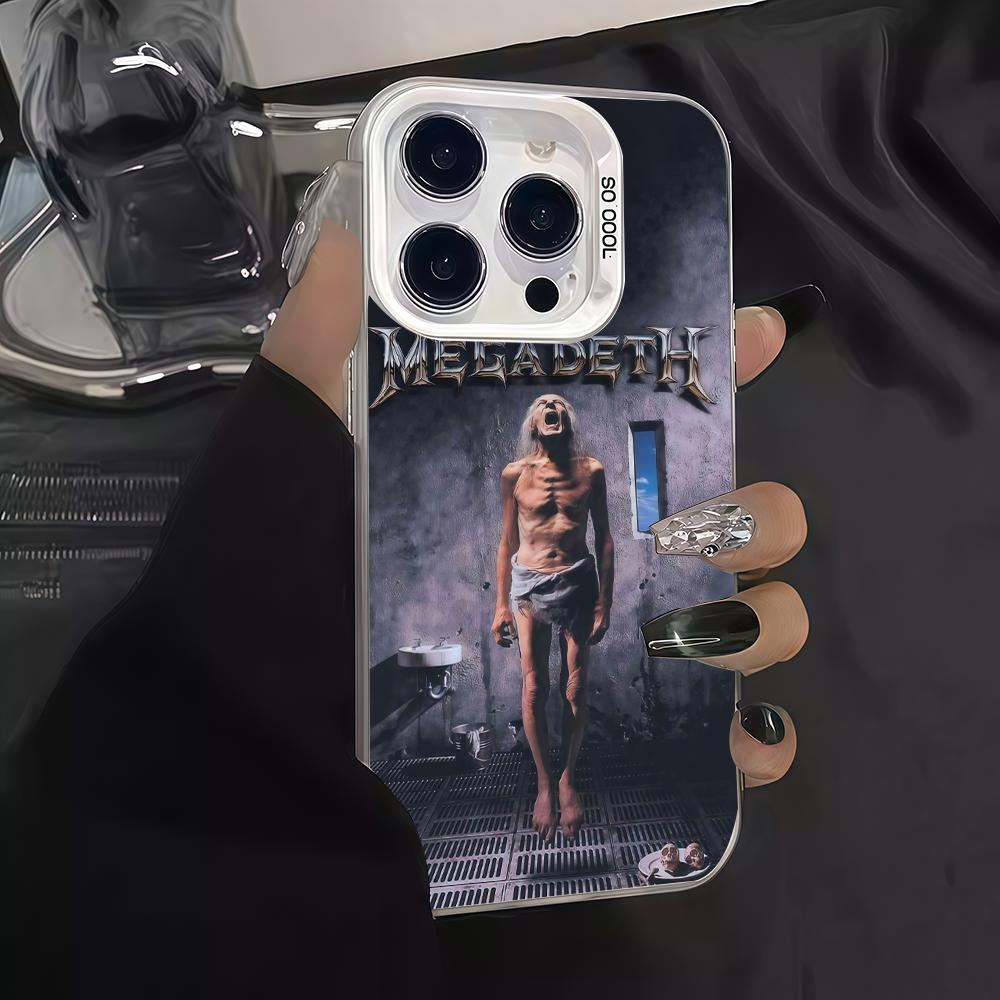 Rock band M-Megadeth phone case For iPhone 12 11 13 14 15 16 17 Max Pro Plus Mini Protective IMD Color Cover