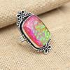 Хороший фиолетовый тройной опал ручной работы Твердый стерлинговый серебристый камень 925 Кольцо Ювелирные изделия