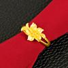 Sand Gold High Imitation Gold Flower Blooming Wealthy Open Ring Fashion Gold Flower Ring Gold-plated Jewelry