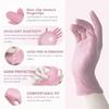 30pcs Food Grade High Elasticity Protection 12Inches Disposable Multipurpose Nitrile Gloves Waterproof Pink Nitrile Gloves