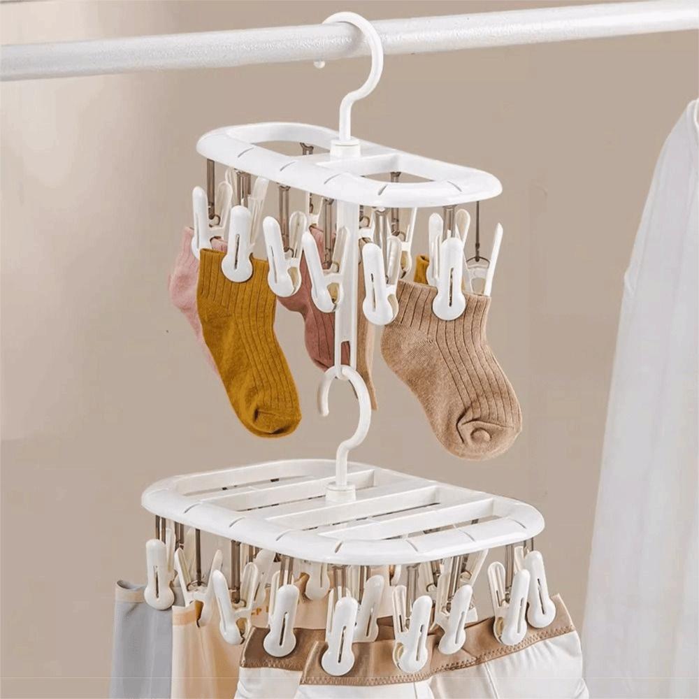 360° Rotatable Sock Drying Rack Thickened Design Socks Organizer Holder  Clothing