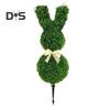 90 см Зеленый Кролик Топиарий Искусственный Кролик Топиарий Дерево Искусственный Кролик Зелень Куст Растения с Колышком В Землю Для Интерьера Уличного Пасхального Декора