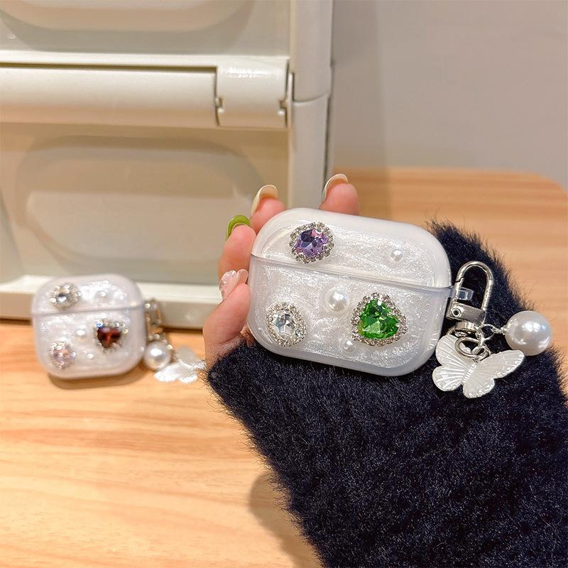 Эпоксидный цветной страз Любовное яблоко Чехол для Bluetooth-гарнитуры Airpods 3 /4 Airpods Pro Защитный чехол