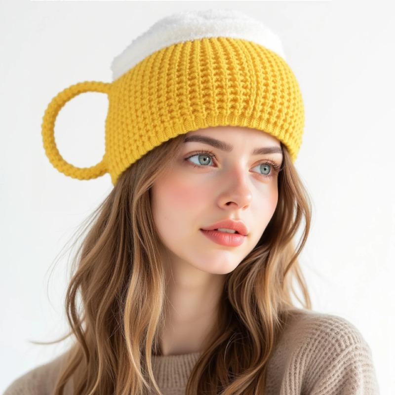 New Beer Mug Hat Unisex Knit Beanie Winter Warm Funny Party Headwear