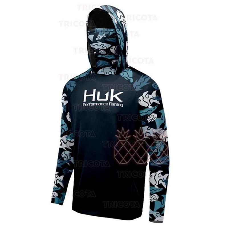 Mens Long Sleeve UPF Sun Protection Fishing Hoodie Shirt Breathable Milk Silk Outdoor Sportswear Cycling Angling