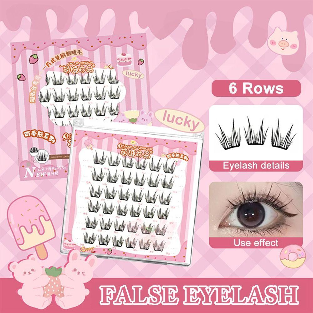 6-Row 3D Faux Mink Lash Natural Look Fake Eyelash Long Lasting False Eyelashes Personal Care