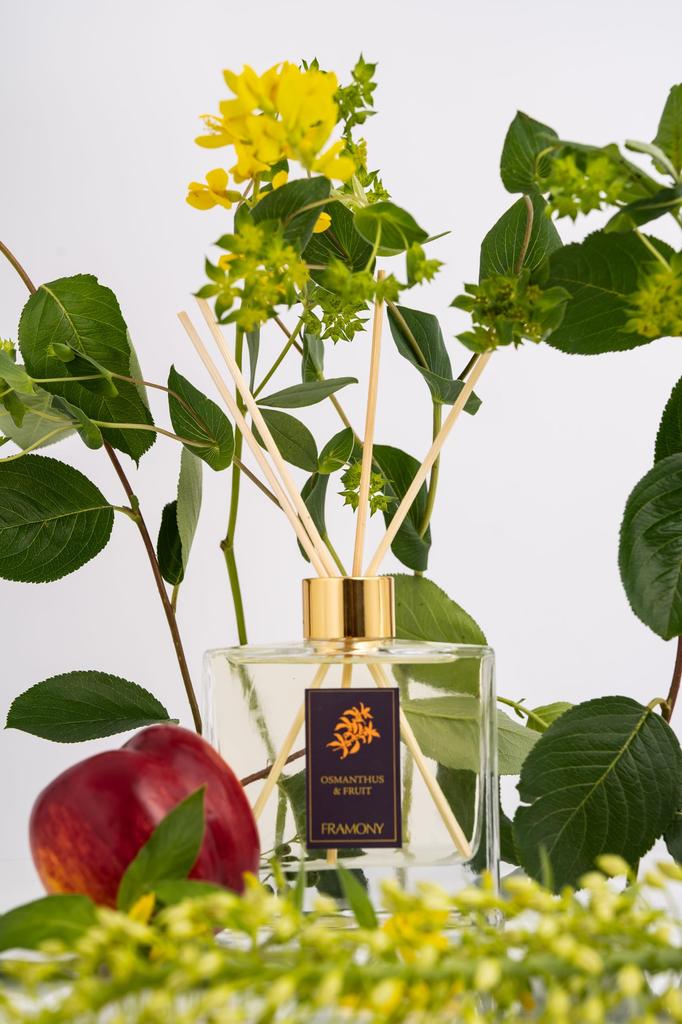 FRAMONY Reed Osmanthus and Autumn 200ml Room Air Gift Ethanol-Free Diffuser, Fruit, Scent, (KINMOKUSEI), Fragrance, Freshener,