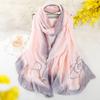 Spring and Summer New Silk Scarf with Silk Imitation Silk Women's European and American Printed Imitation Mulberry Silk Beach Towel Shawl
