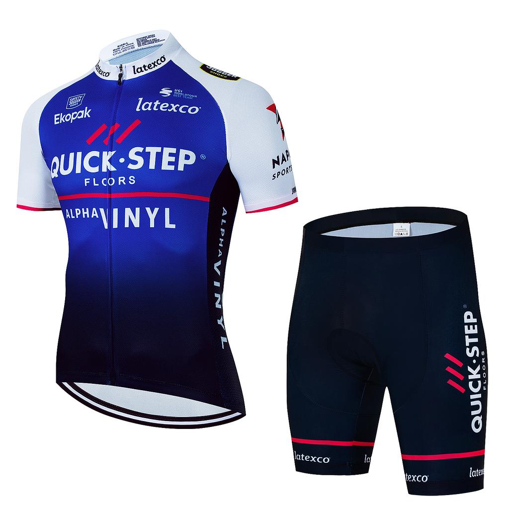 2026 QUICK STEP Team Cycling Jersey Sets Men's Cycling Clothing Summer Short Sleeve MTB Bike Suit Bicycle Clothes Ropa Ciclismo