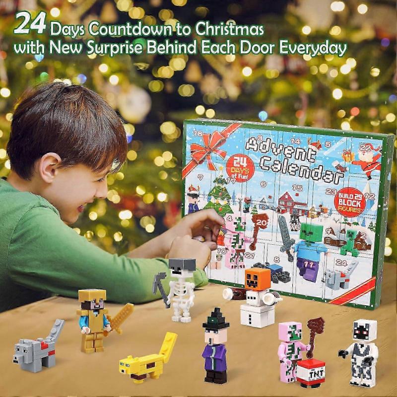 Countdown Calendar with 29 Toy Figure Building Blocks - Boys Advent Calendar Gift New Arrival