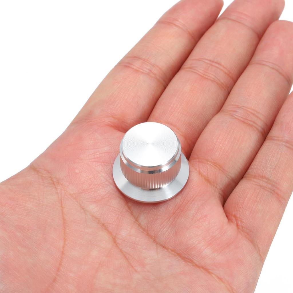 Ручка потенциометра uxcell, алюминиевая ручка управления гитарой с 1 валом, откручивающийся ключ для гитарного бас-гитарного усилителя мощности, регулировка громкости, диаметр 24 мм