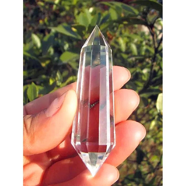 12 sided Clear Natural QUARTZ CRYSTAL Vogel Style Wand Point Healing 70mm