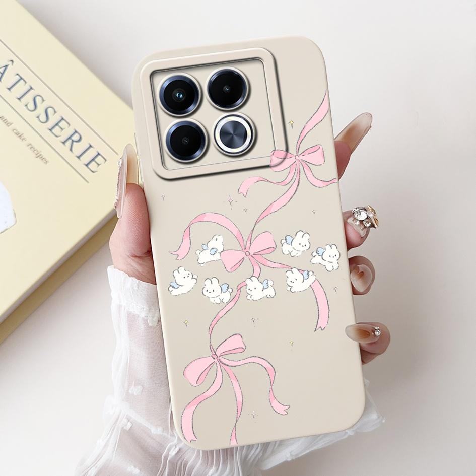 For Infinix Note 40 5G Case Cartoon Rabbit Flower Anti Slip Bumper Soft Silicone Cover For Infinix Note40 X6852 X6851 Phone Case