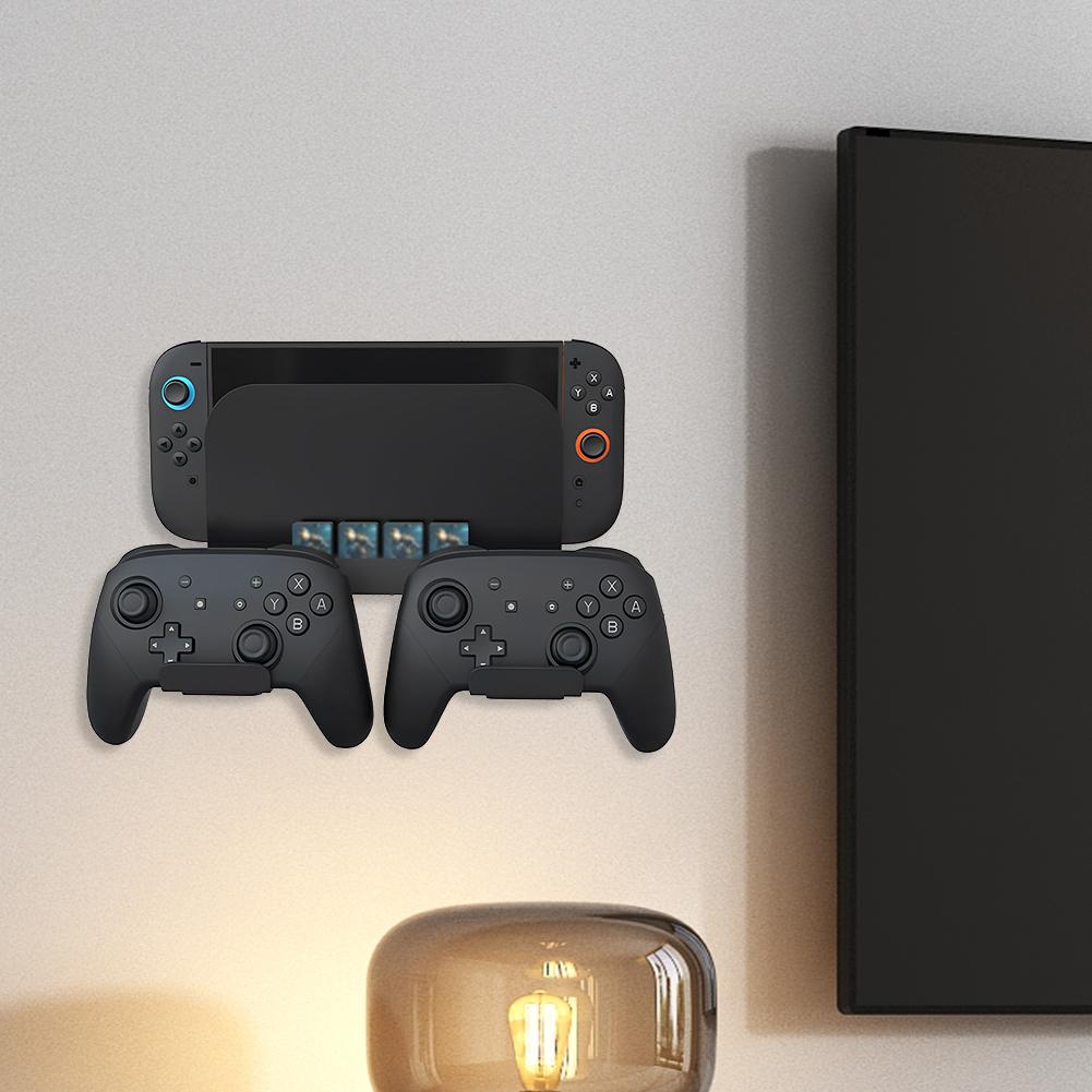 Настенное крепление для Nintendo Switch2 с 8 держателями для игровых карт и крючками для контроллеров, подставка-органайзер для консоли, игровые аксессуары
