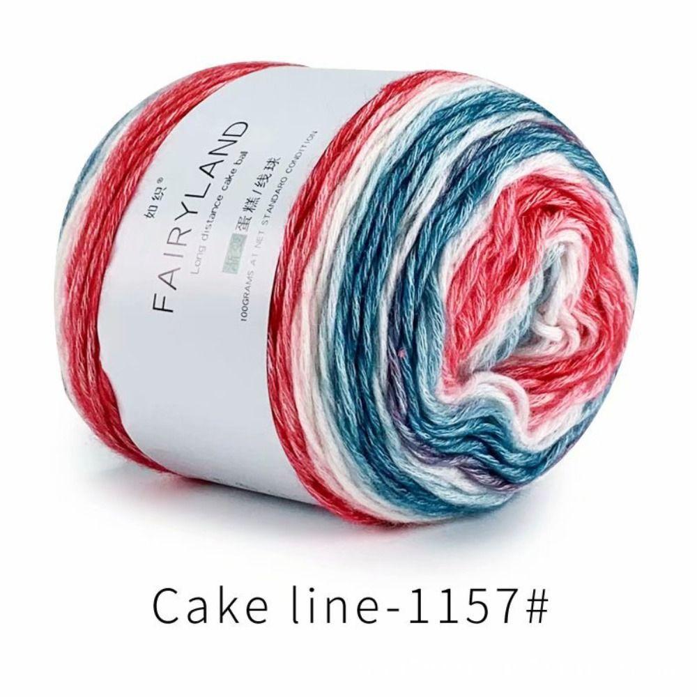 Hand-woven Rainbow Woollen Yarn 100g Multi-Color Yarn Fancy Blend Yarn Cake Yarn  Cushion