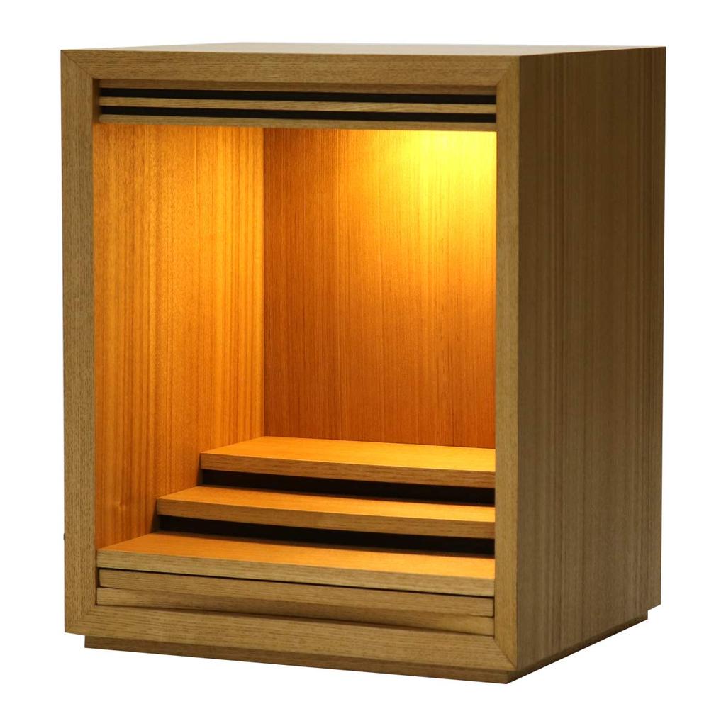 Mini Buddhist Altar Size Body Natural Oak with Ash Height Size 14N "Waltz" (No Doors), 14, Only, Veneer, 42.5cm,