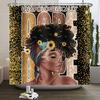 African American Woman Shower Curtain Sexy Black Girl Lady Inspirational Queen Abstract Boho Waterproof Bathroom Shower Curtain