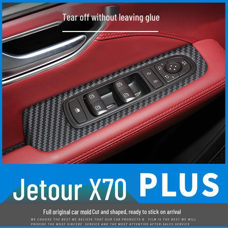 Jetour X70PLUS Carbon Fiber Interior Gear Shift & Door Anti-Kick Sticker