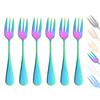 6Pcs Rainbow Mirror Tea ForkS Set Stainless Steel Cutlery Set Tableware For Fruit Salad Flatware Kitchen Dessert Snack Cake Forks
