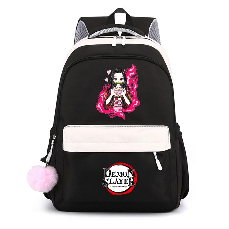 Аниме Demon Slayer, нейлоновый милый мягкий рюкзак, повседневная сумка для книг, школьная сумка для девочек, мальчиков, мужчин и женщин, дорожная сумка для отдыха Mochila