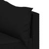 3 Piece Garden Lounge Set with Cushions Black Poly Rattan